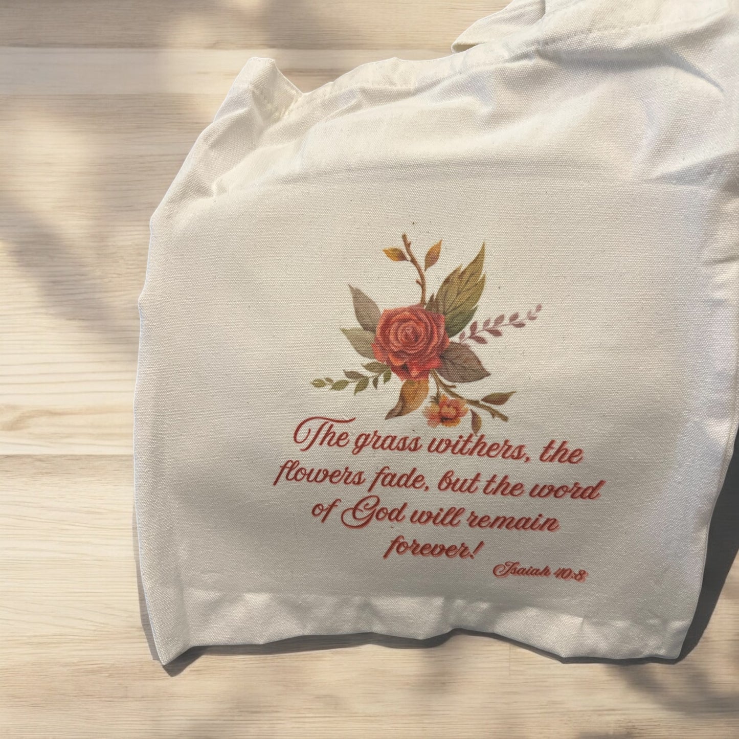 Bible verse tote bag