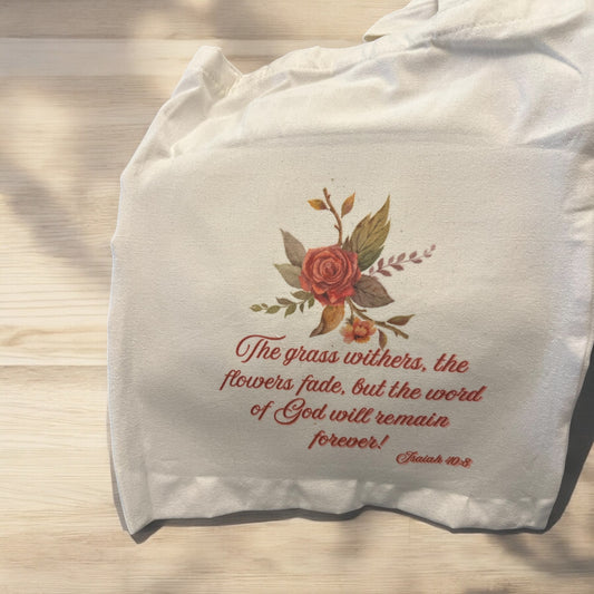 Bible verse tote bag