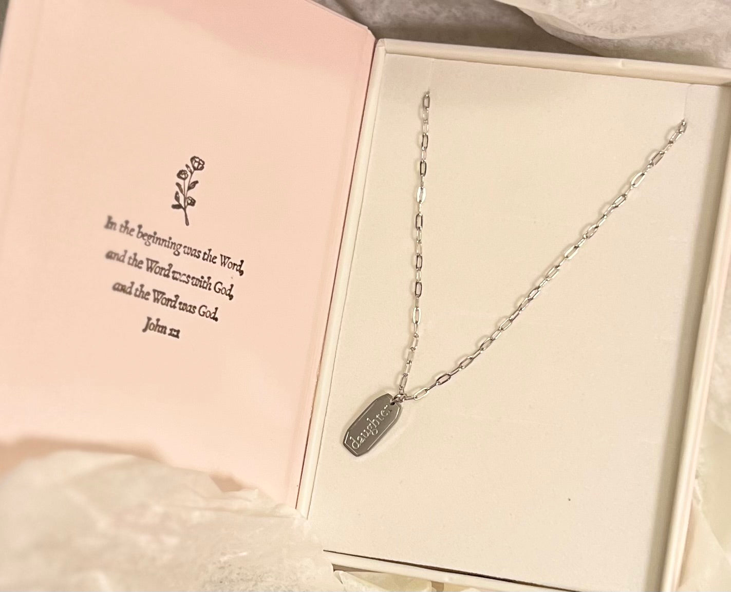 Daughter Scripture Necklace by Love Story Collection