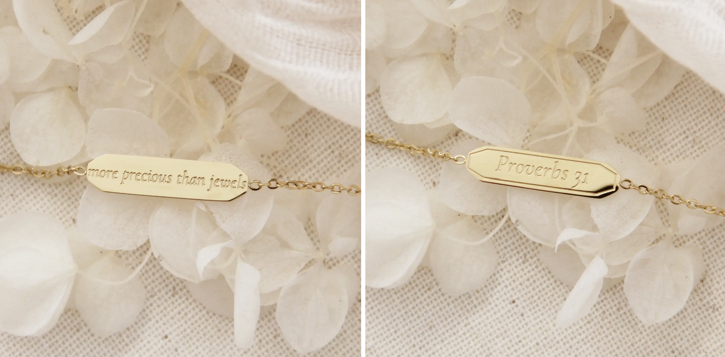 More Precious the Jewels Scripture Bracelet by Love Story Collection