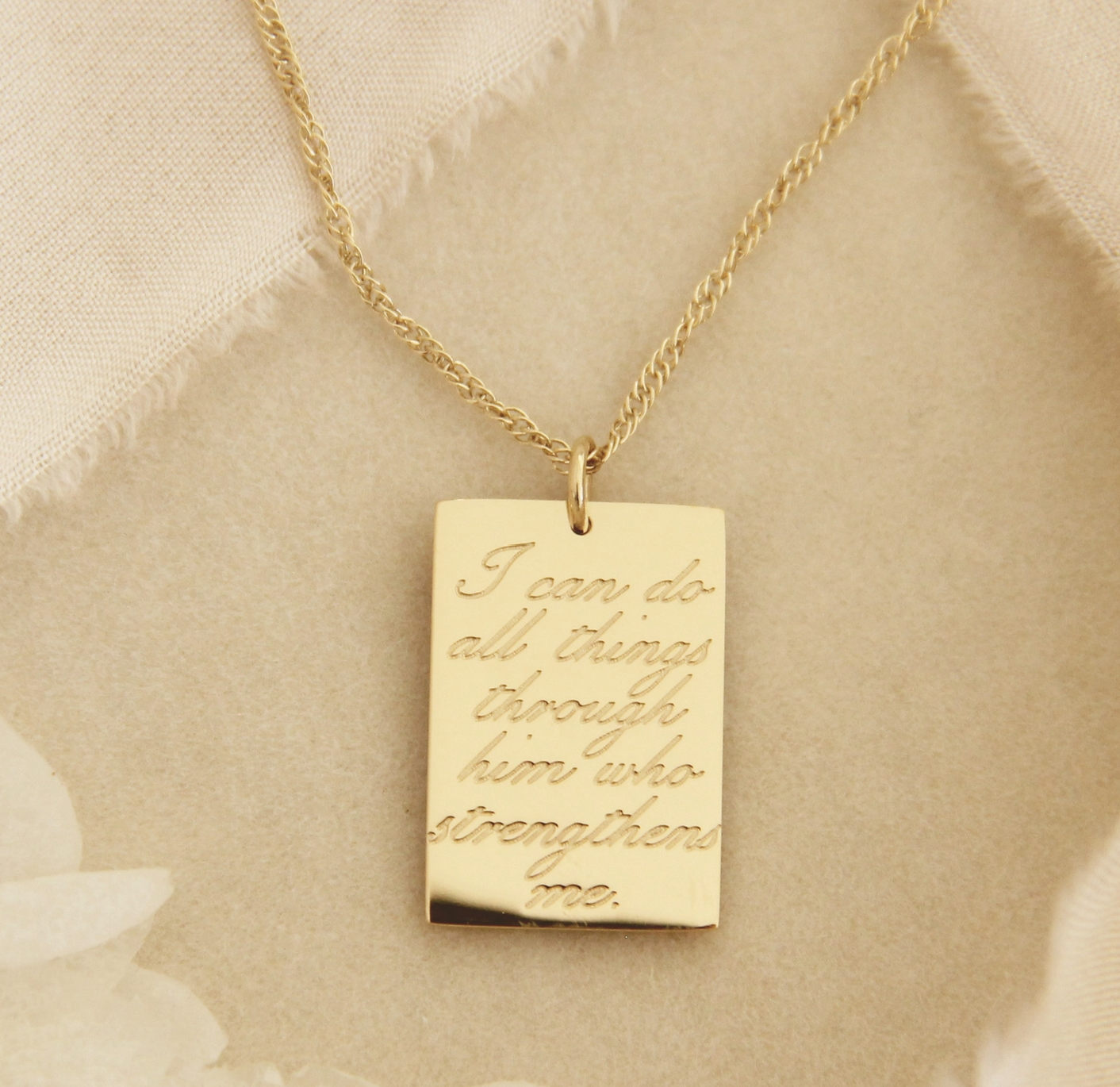 Philippians 4:13 Scripture Necklace by Love Story Collection