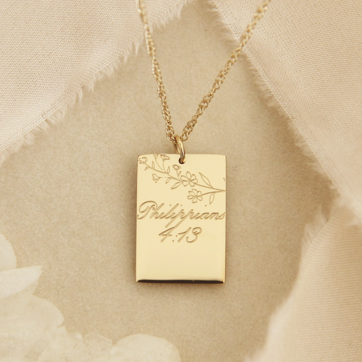 Philippians 4:13 Scripture Necklace by Love Story Collection